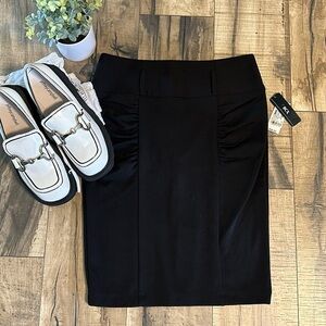 BCX New Black Stretchy Ruched Pencil Skirt Work Business Juniors 7 Corporatecore